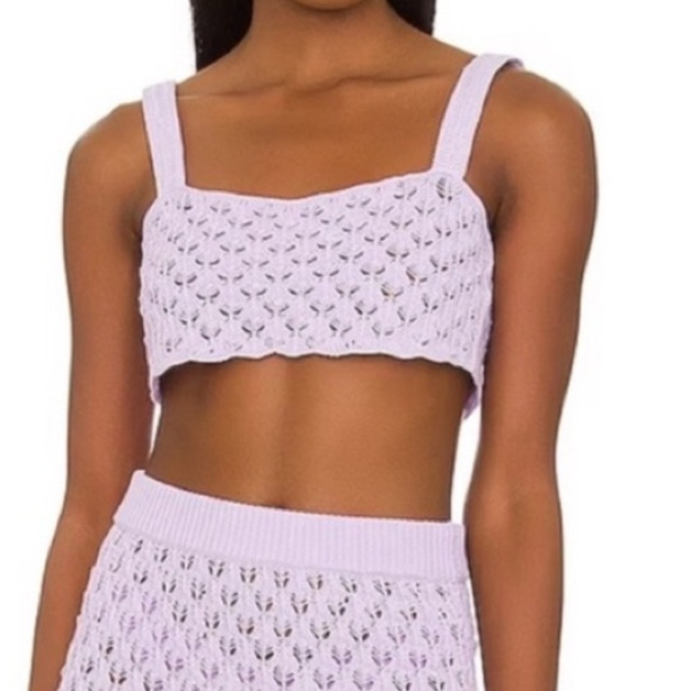 NWT- For Love & Lemons Chelsea Lavender Knit Women's Cropped Top